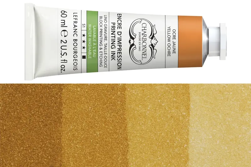 Water-Washable Oil-Based Printmaking Ink – Yellow Ochre Relief Ink (30 Ml) 1