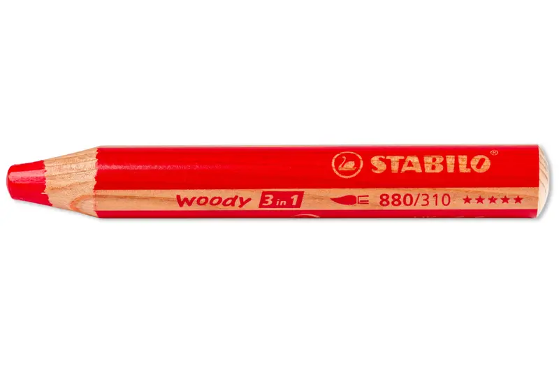 Woody 3-In-1 Colored Pencil In Classic Stabilo Red (#310) 1