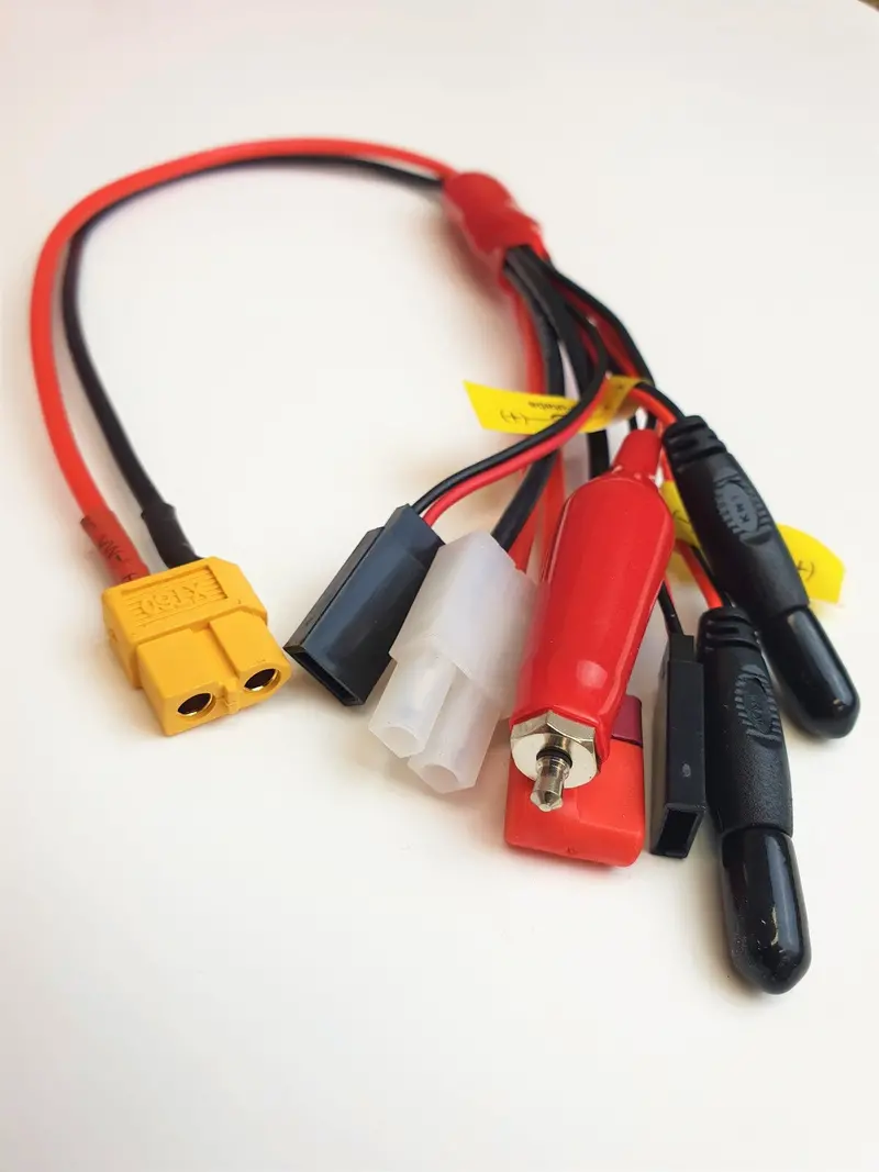 Xt60 To Glow/Tamiya/Deans/Jr/Futaba Adapter Cable – 16 Awg Silicone Wire, 30 Cm 1
