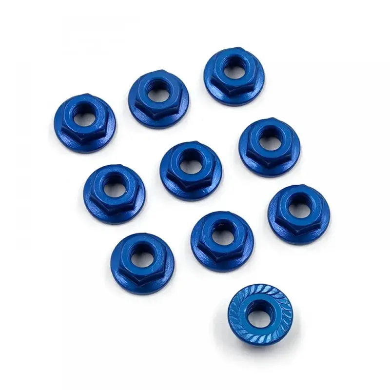 Yeah Racing 4Mm Aluminum Serrated Lock Nuts – 10-Piece Durable Fastener Set 1