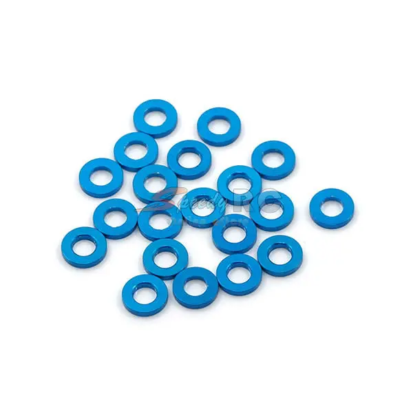 Yeah Racing Blue Anodized M3 Flat Washers – 1Mm Thick, 20-Pack (Ya-0393Lb) 1