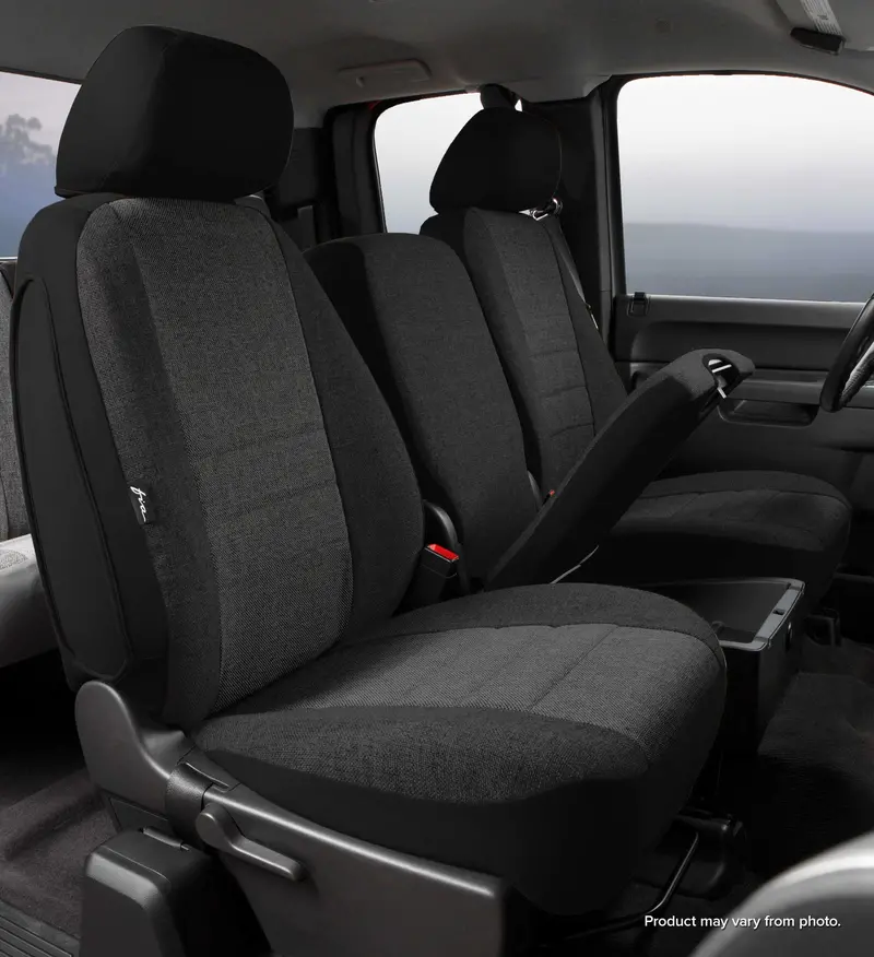Fia Oe30 Series Front Seat Covers – Custom-Tailored Tweed Style In Charcoal Taupe 1